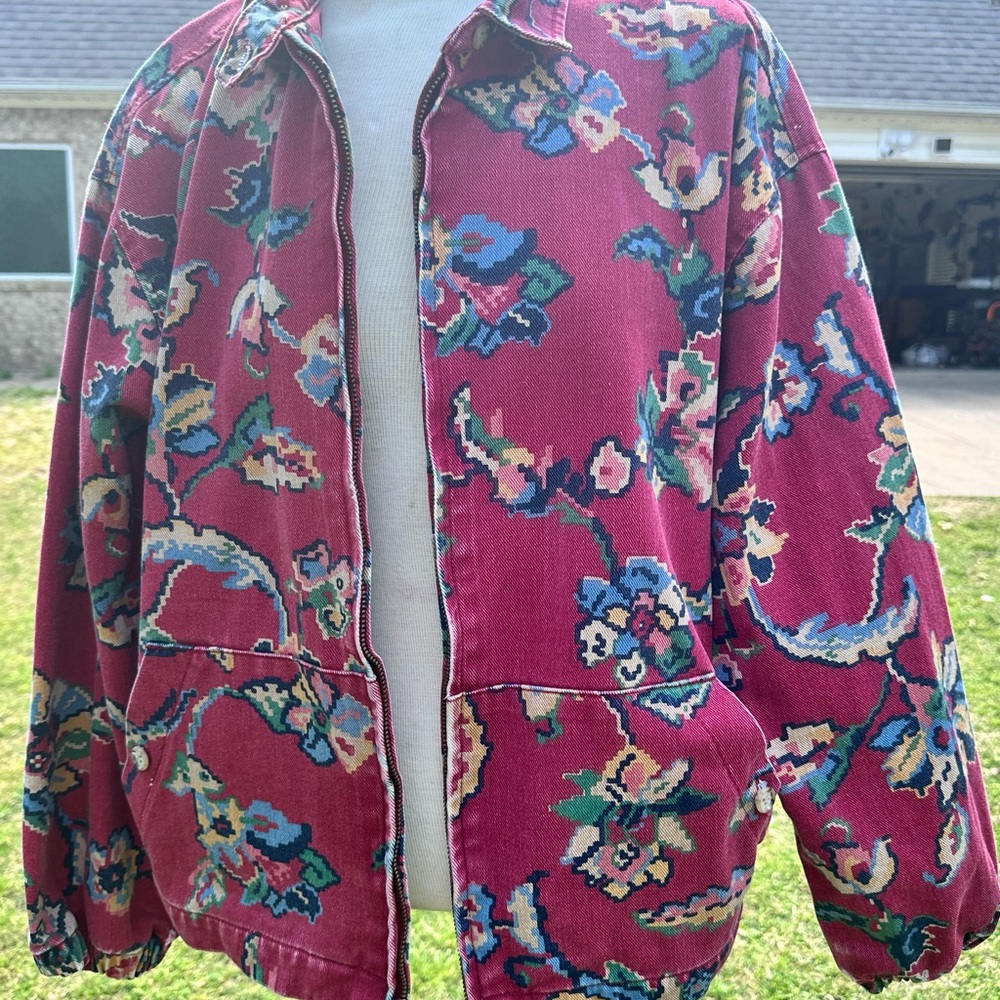 Willowbend Tapestry Floral Jacket – Made in USA – Size Large